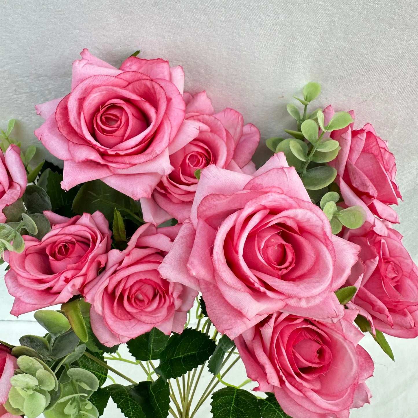 Pink Silk Wedding Rose Bush - 11 Heads RosesHQ.com