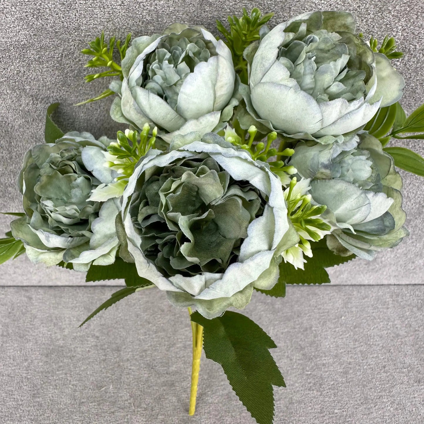 Green Silk Round Peony Bush - 5 Heads RosesHQ.com