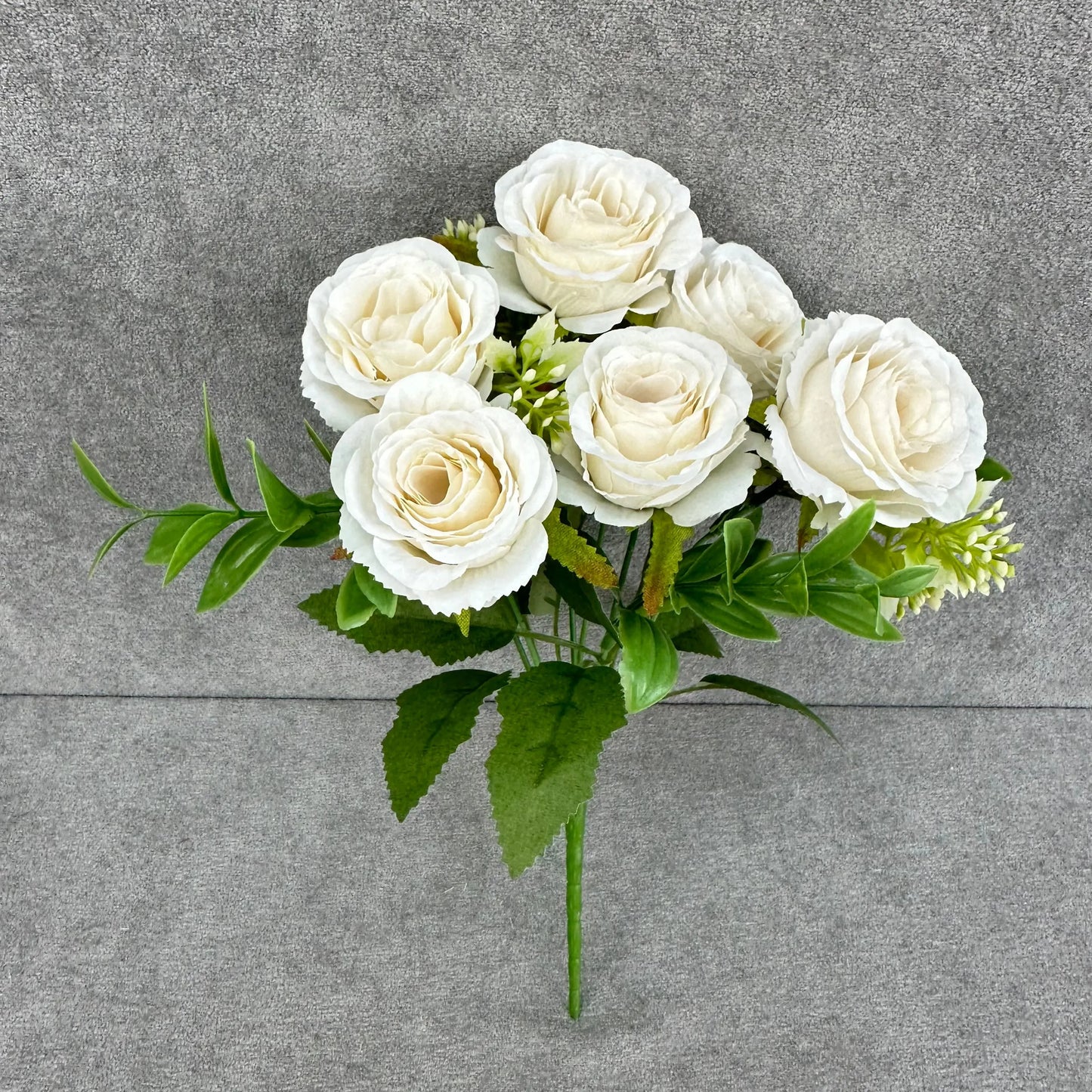 White Silk Small Rose Bush - 7 Heads RosesHQ.com