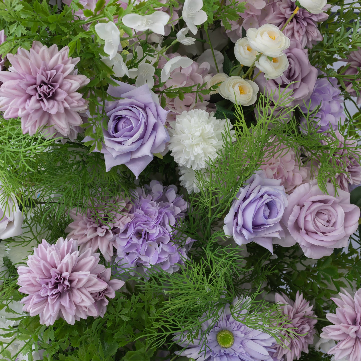 Pastel Lavender Hydrangea & Rose Floral Centerpiece