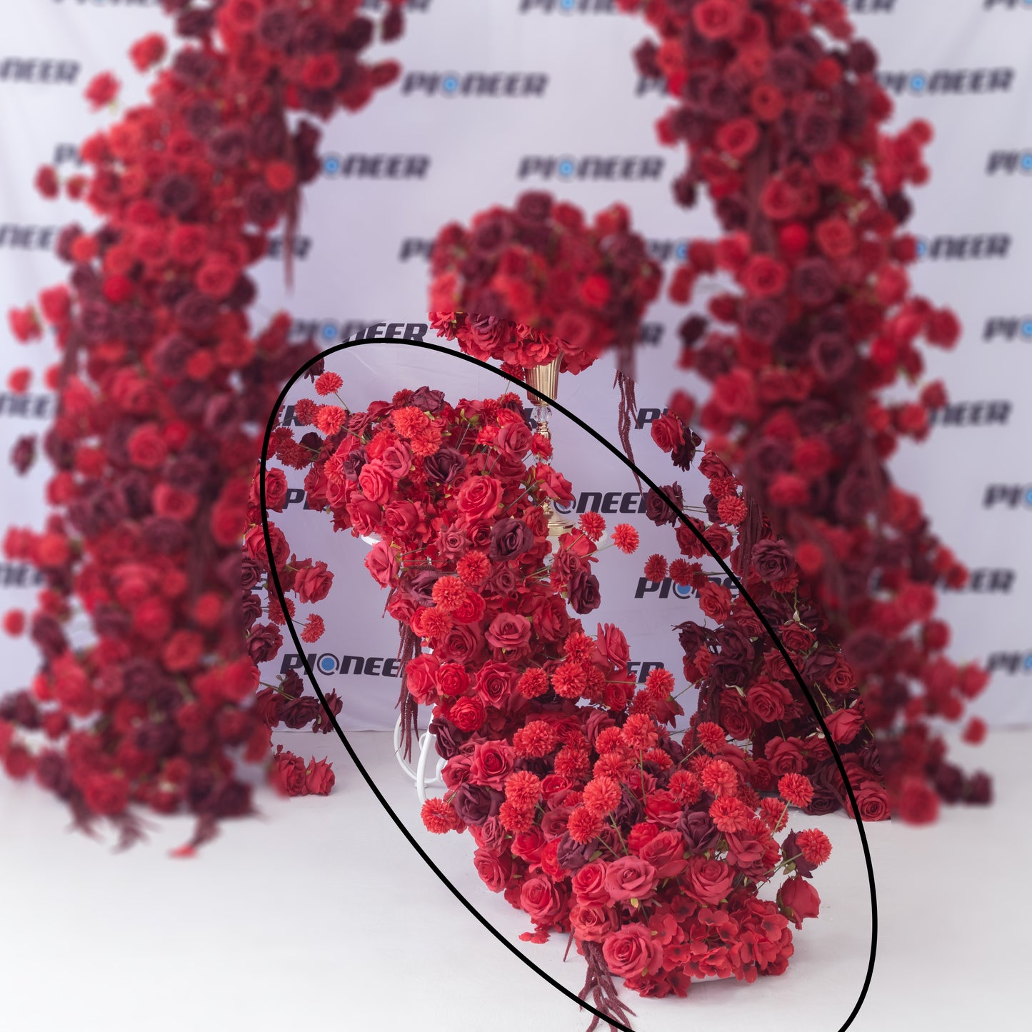 Crimson Bloom Floral Runner