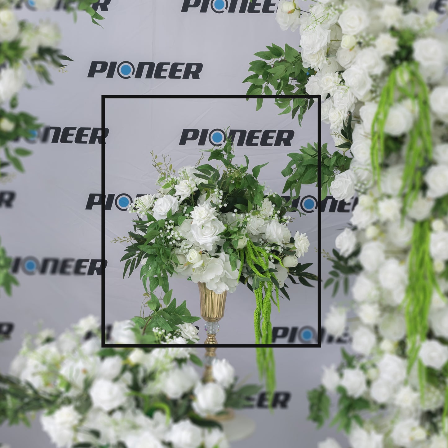 Classic White Rose Floral Centerpiece Arrangement
