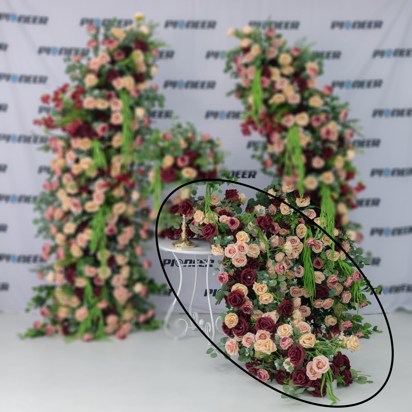 Blush Pink Vineyard Rose Floral Runner
