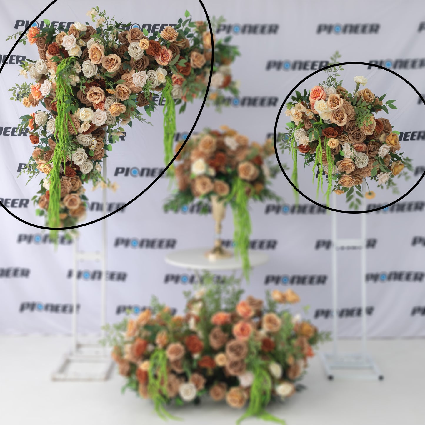 Cascading Amaranthus & Mocha Rose Hanging Backdrop