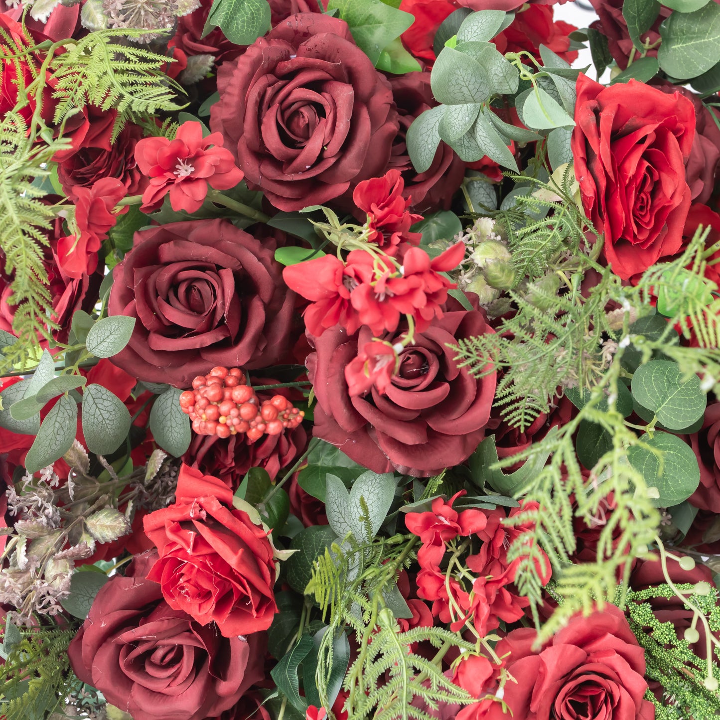 Burgundy Rose & Eucalyptus Floral Runner
