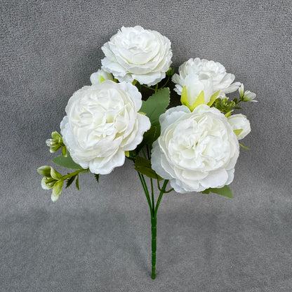 White Silk Peony Bush - 5 Heads