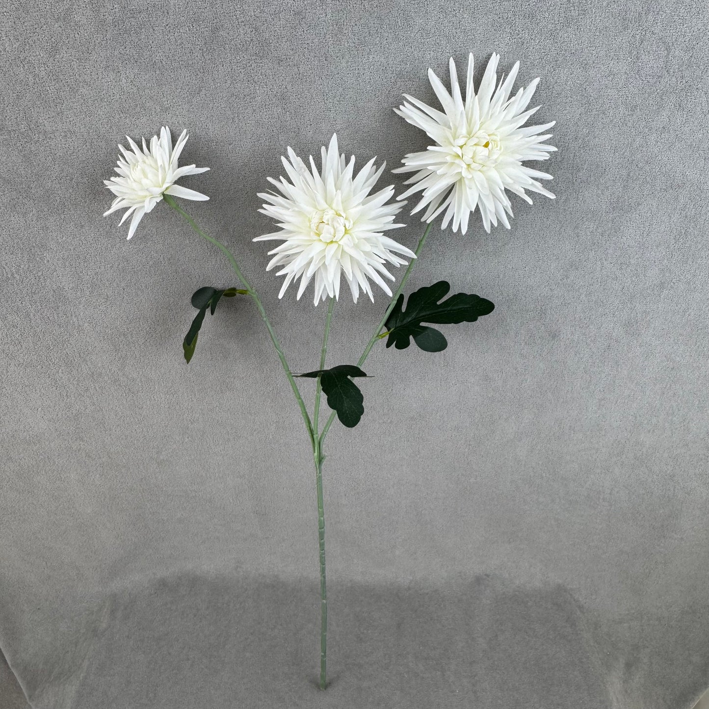 White Silk Flame Chrysanthemum Spray - 3 Heads