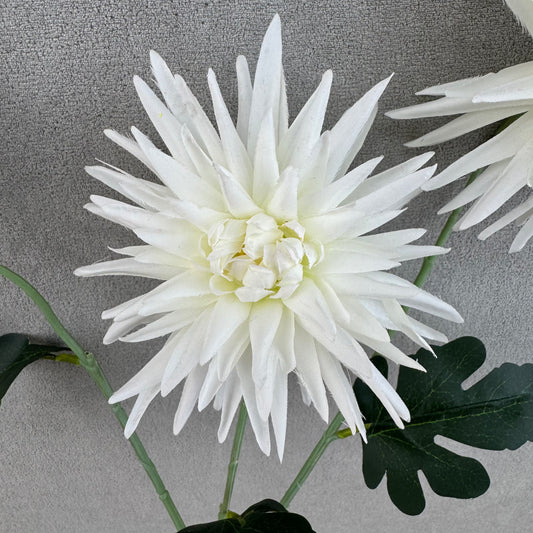 White Silk Flame Chrysanthemum Spray - 3 Heads