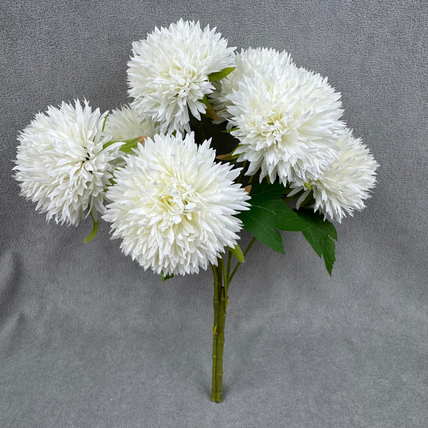 Ivory Silk Golden Ball Bush - 7 Heads