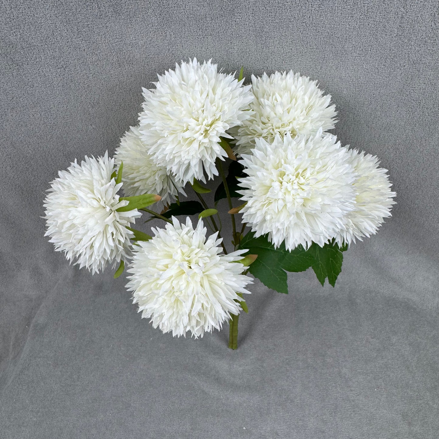 Ivory Silk Golden Ball Bush - 7 Heads