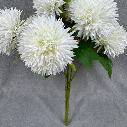 Ivory Silk Golden Ball Bush - 7 Heads