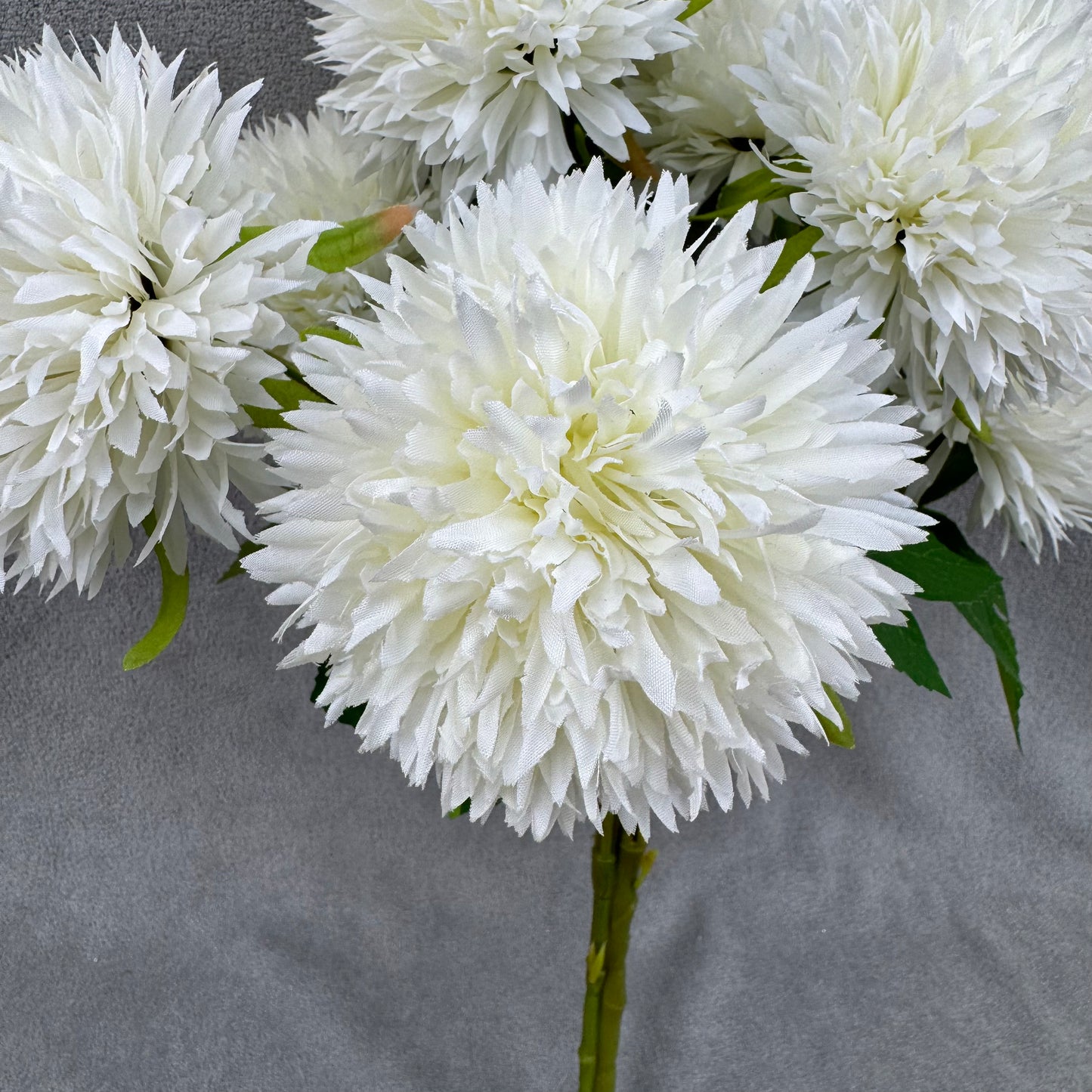 Ivory Silk Golden Ball Bush - 7 Heads