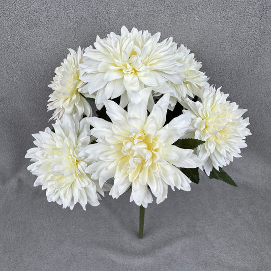 Ivory Silk Dahlia Bush - 7 Heads