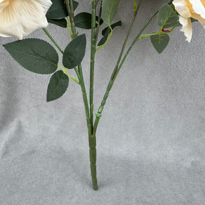 Champagne Silk Classic Rose Branch - 8 Heads