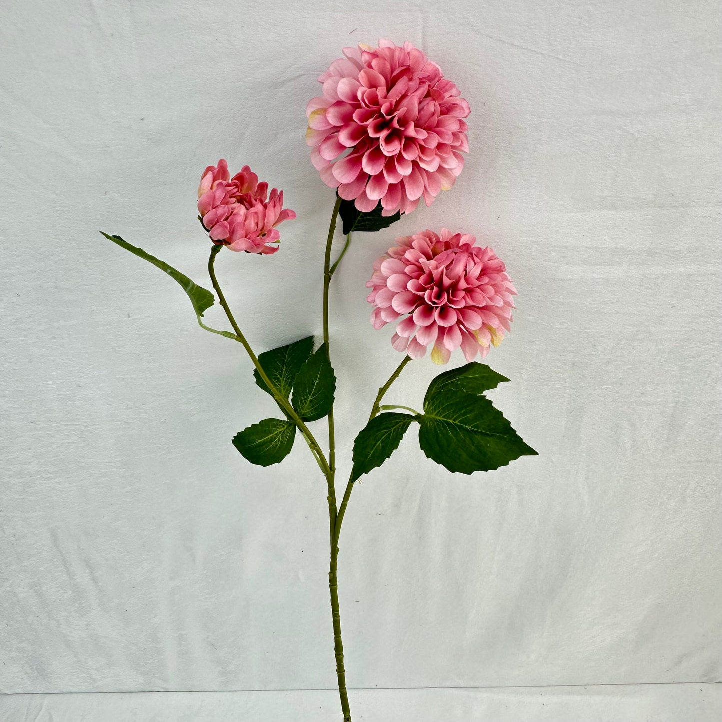 Pink Silk French Dahlia Spray - 3 Heads