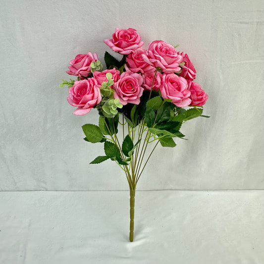 Pink Silk Wedding Rose Bush - 11 Heads
