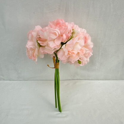 Pink Silk Peony Bunch - 5 Heads