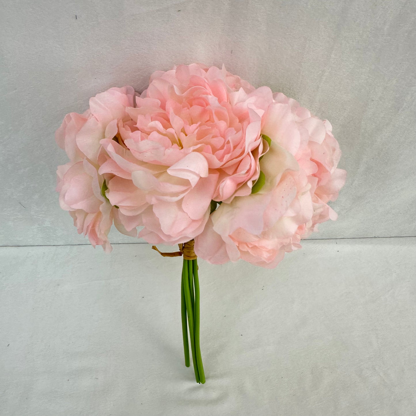 Pink Silk Peony Bunch - 5 Heads