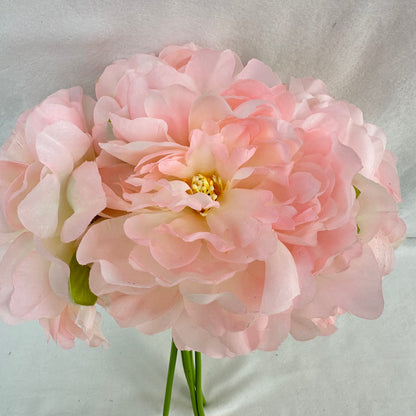 Pink Silk Peony Bunch - 5 Heads