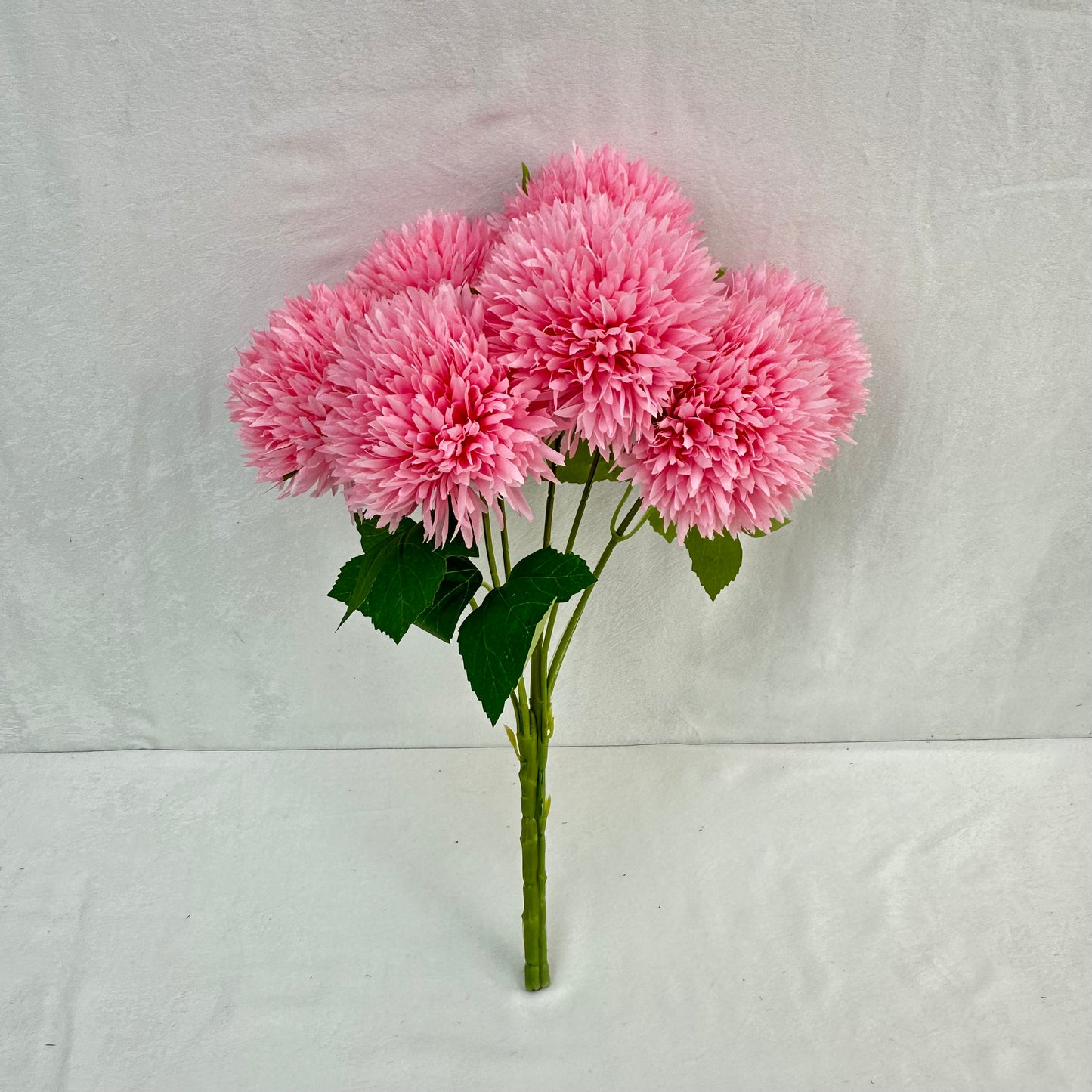 Pink Silk Golden Ball Bush - 7 Heads