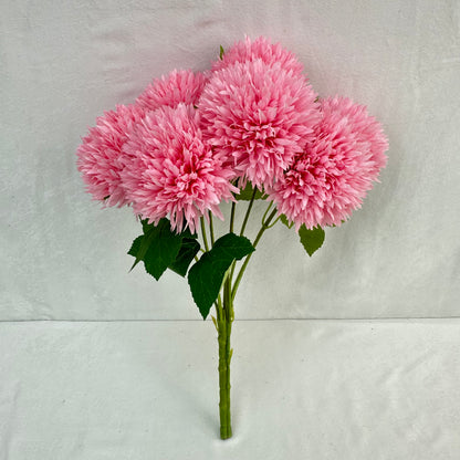 Pink Silk Golden Ball Bush - 7 Heads