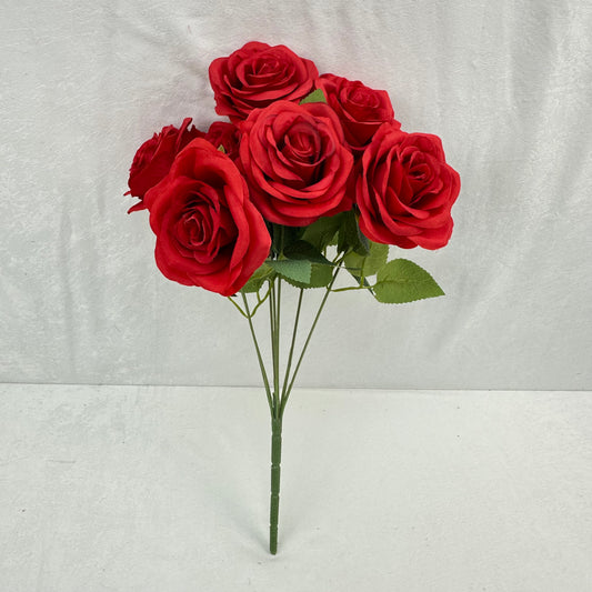 Red Silk Happiness Rose Bush - 7 Heads