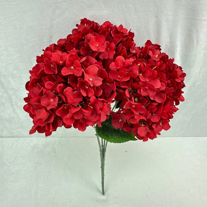 Red Silk French Hydrangea Bush - 5 Heads RosesHQ.com