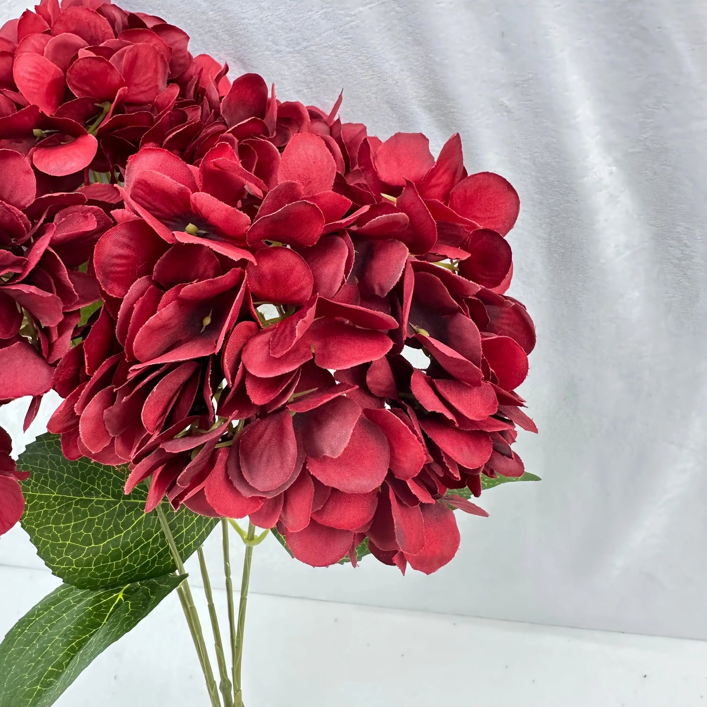 Red Silk French Hydrangea Bush - 5 Heads RosesHQ.com