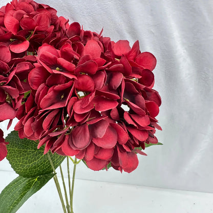 Red Silk French Hydrangea Bush - 5 Heads RosesHQ.com