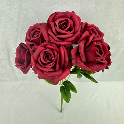 Red Silk Wedding Rose Bush - 7 Heads