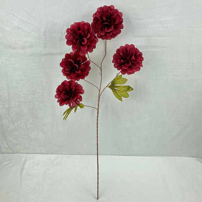 Red Silk Spiral Ball Bush - 5 Heads