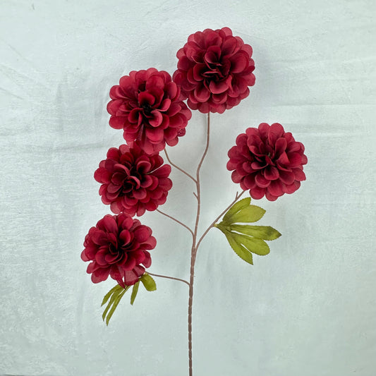 Red Silk Spiral Ball Bush - 5 Heads