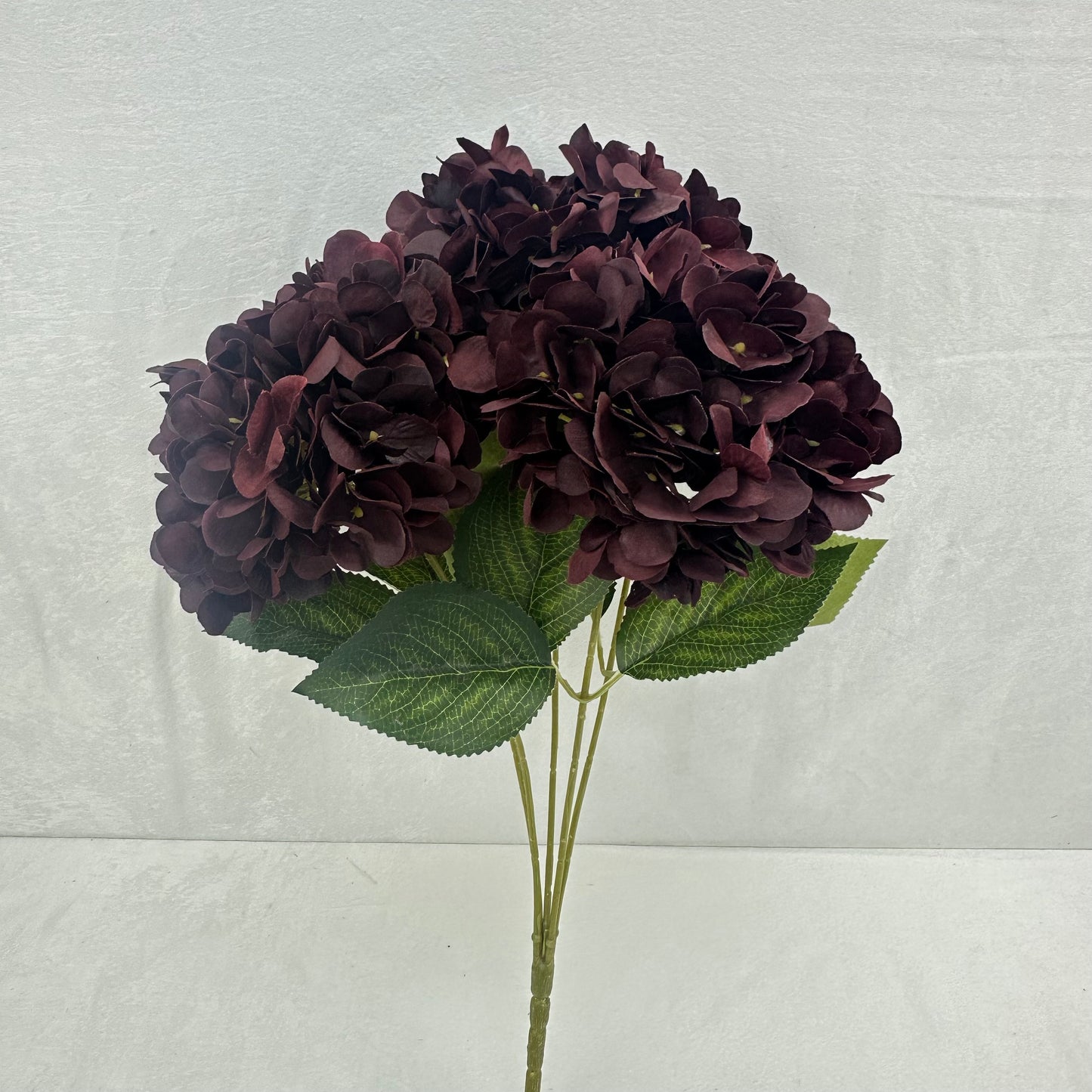 Red Silk French Hydrangea Bush - 5 Heads