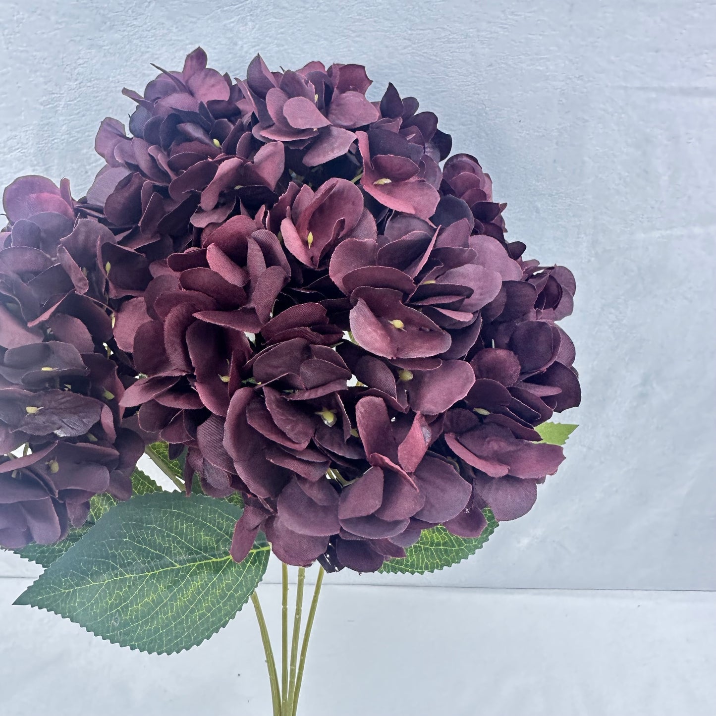 Red Silk French Hydrangea Bush - 5 Heads