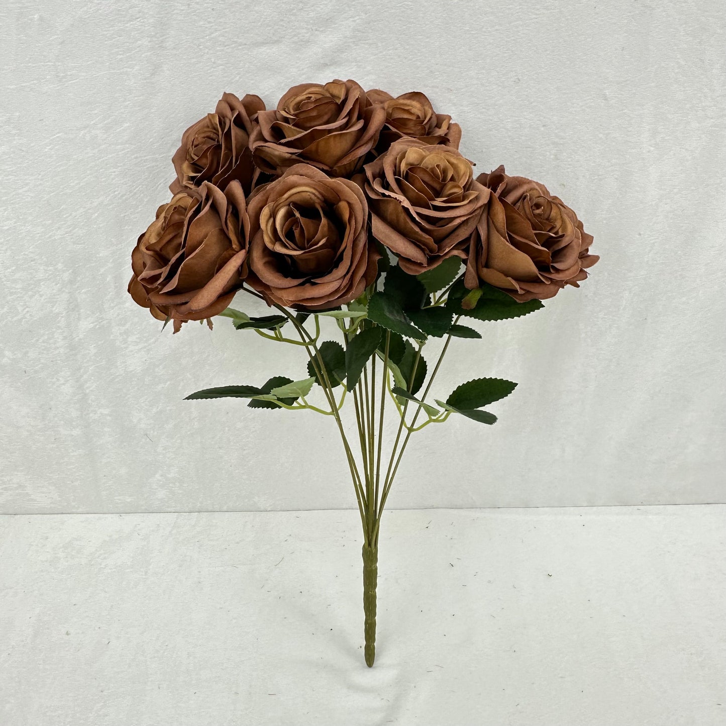 Brown Silk Wedding Rose Bush - 9 Heads