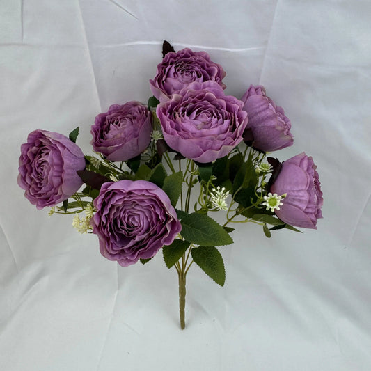 Lilac Silk Wrapped Rose Bush - 7 Heads RosesHQ.com