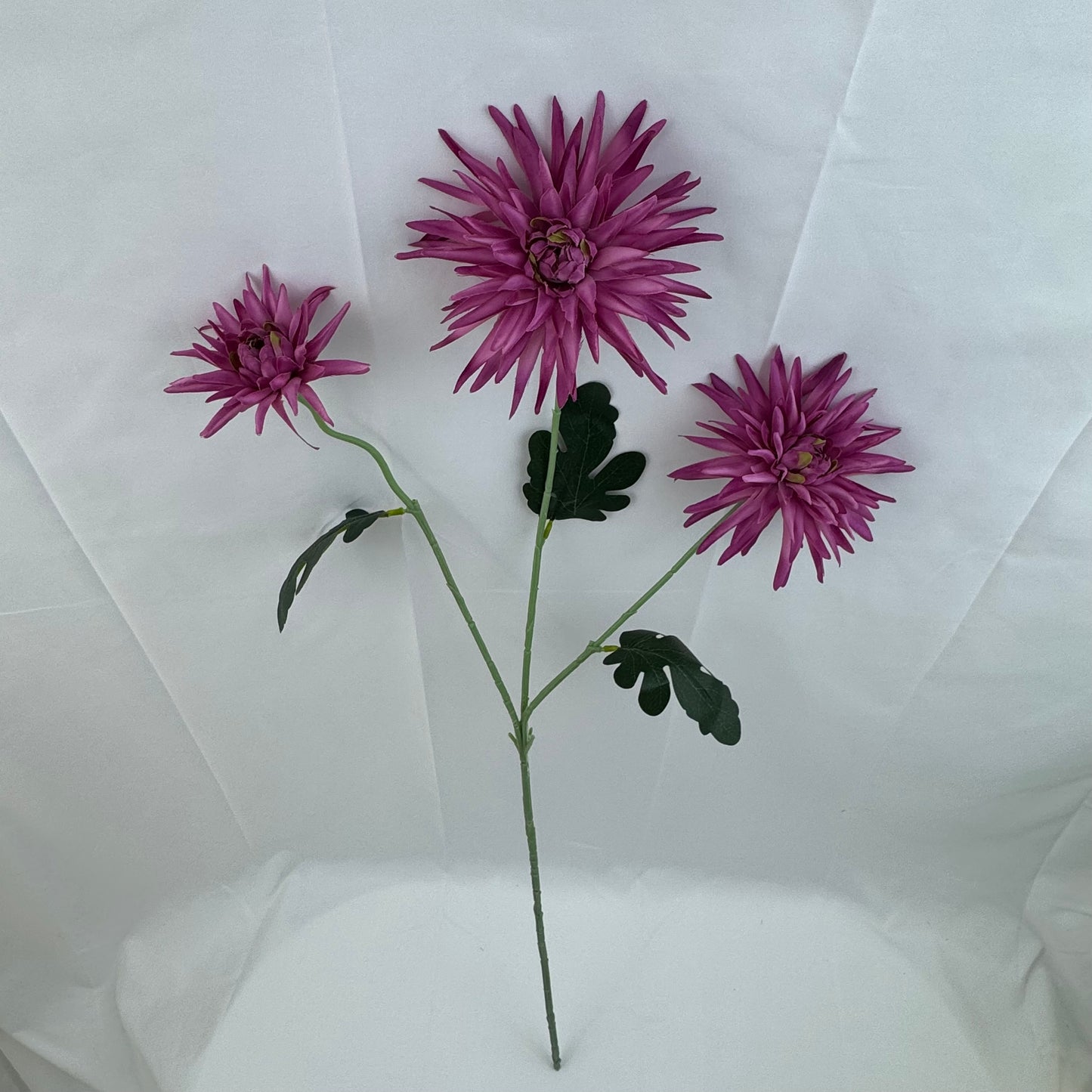 Pink Silk Flame Chrysanthemum Spray - 3 Heads