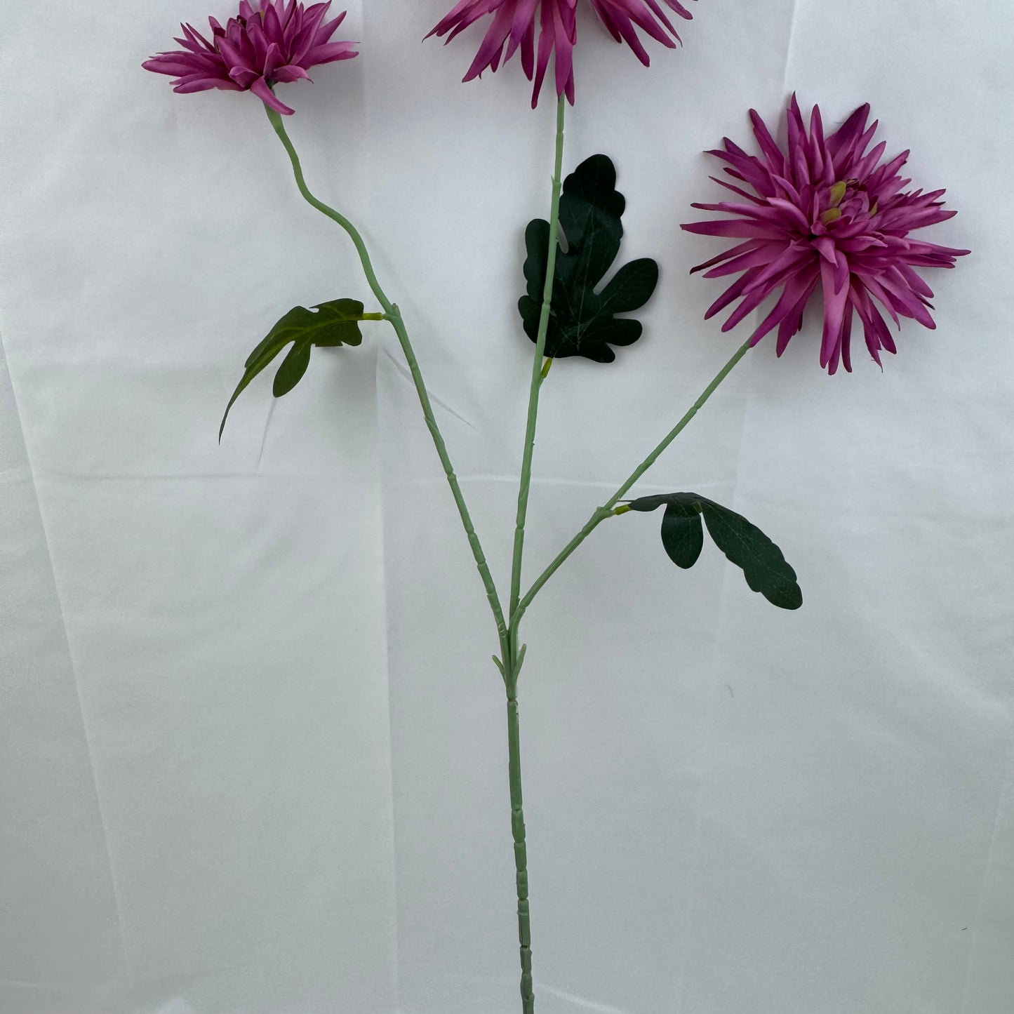 Pink Silk Flame Chrysanthemum Spray - 3 Heads