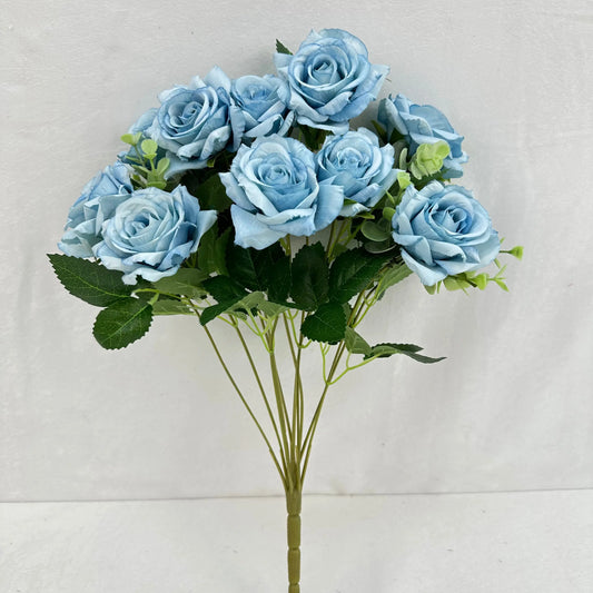 Blue Silk Wedding Rose Bush - 11 Heads RosesHQ.com