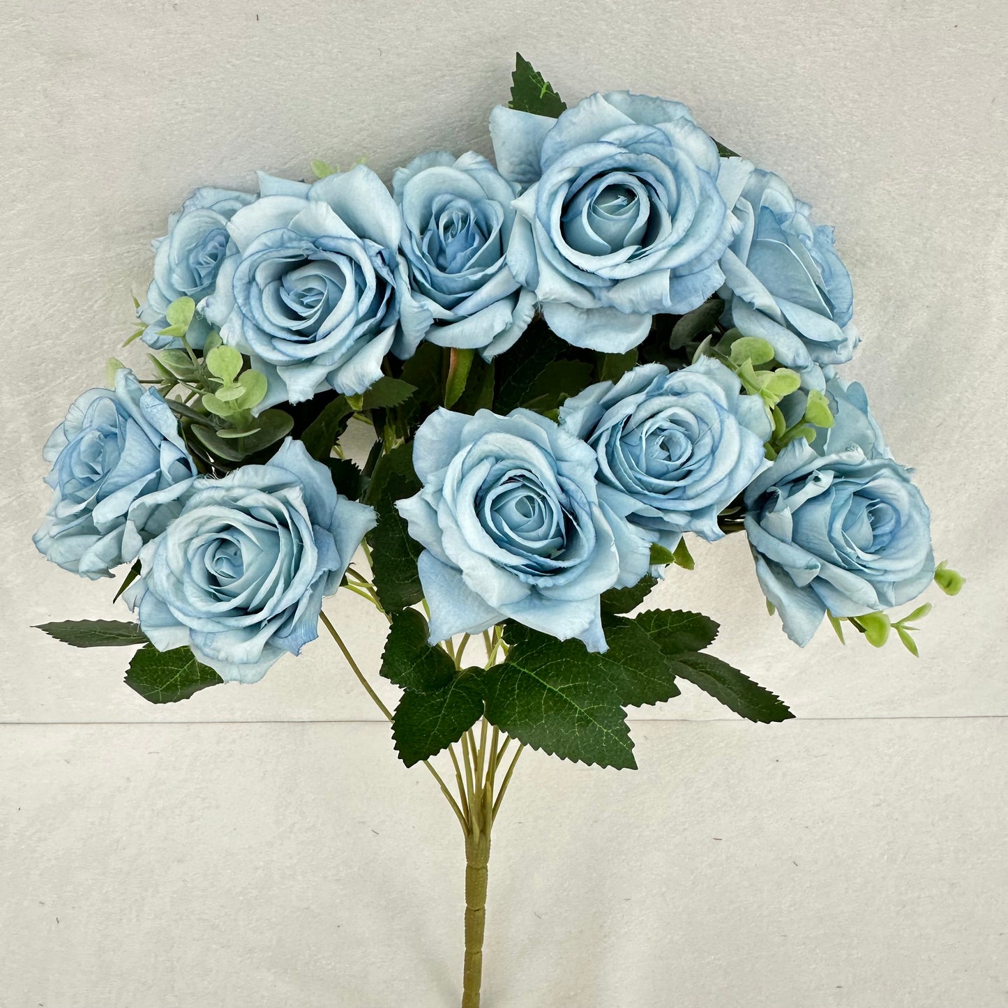 Blue Silk Wedding Rose Bush - 11 Heads