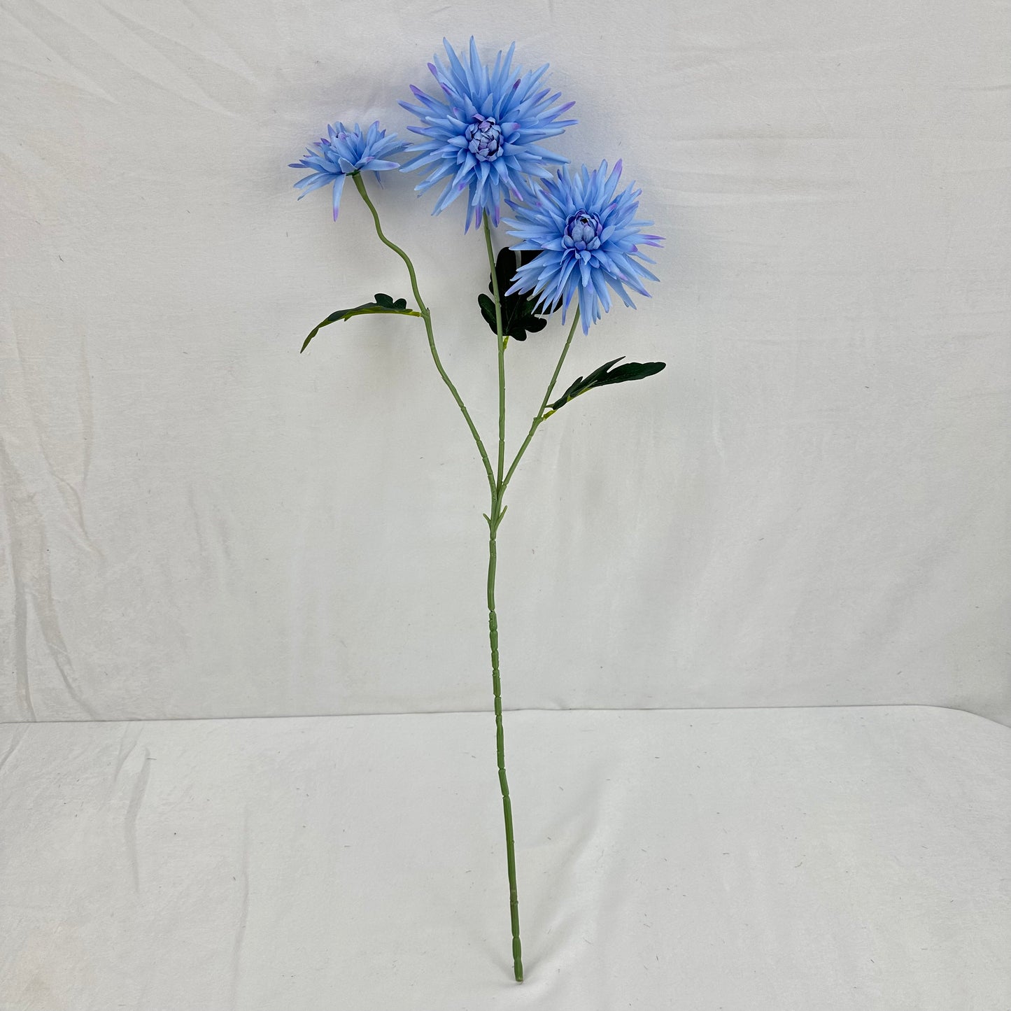 Blue Silk Flame Chrysanthemum Spray - 3 Heads