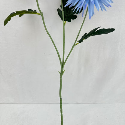 Blue Silk Flame Chrysanthemum Spray - 3 Heads