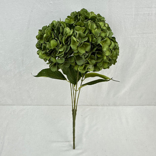 Green Silk French Hydrangea Bush - 5 Heads