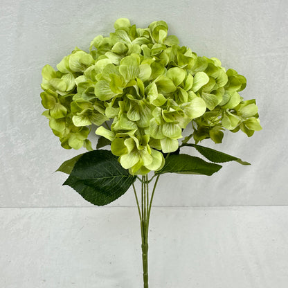 Green Silk 3D Hydrangea Bush - 5 Heads