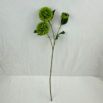 Green Silk French Dahlia Spray - 3 Heads
