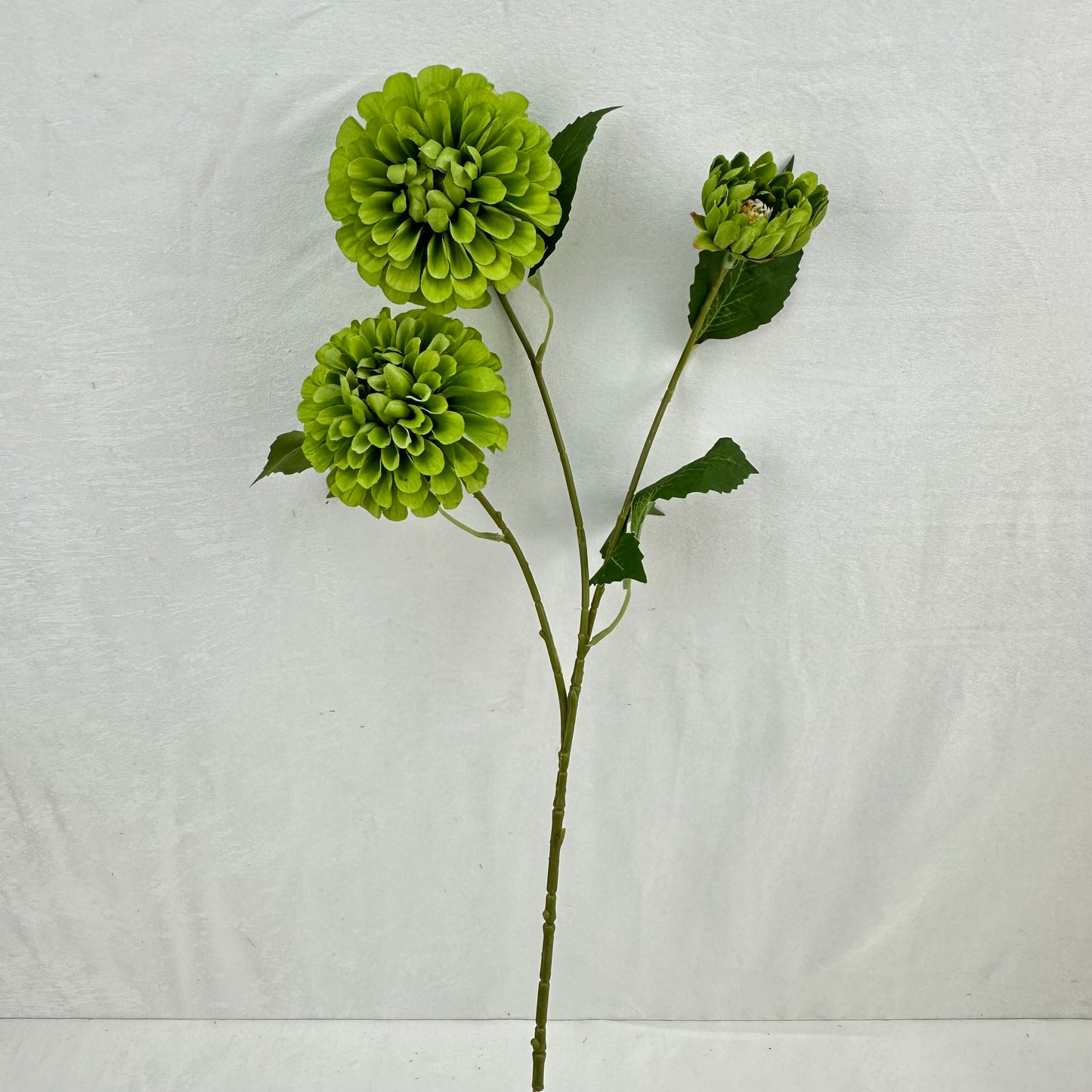 Green Silk French Dahlia Spray - 3 Heads