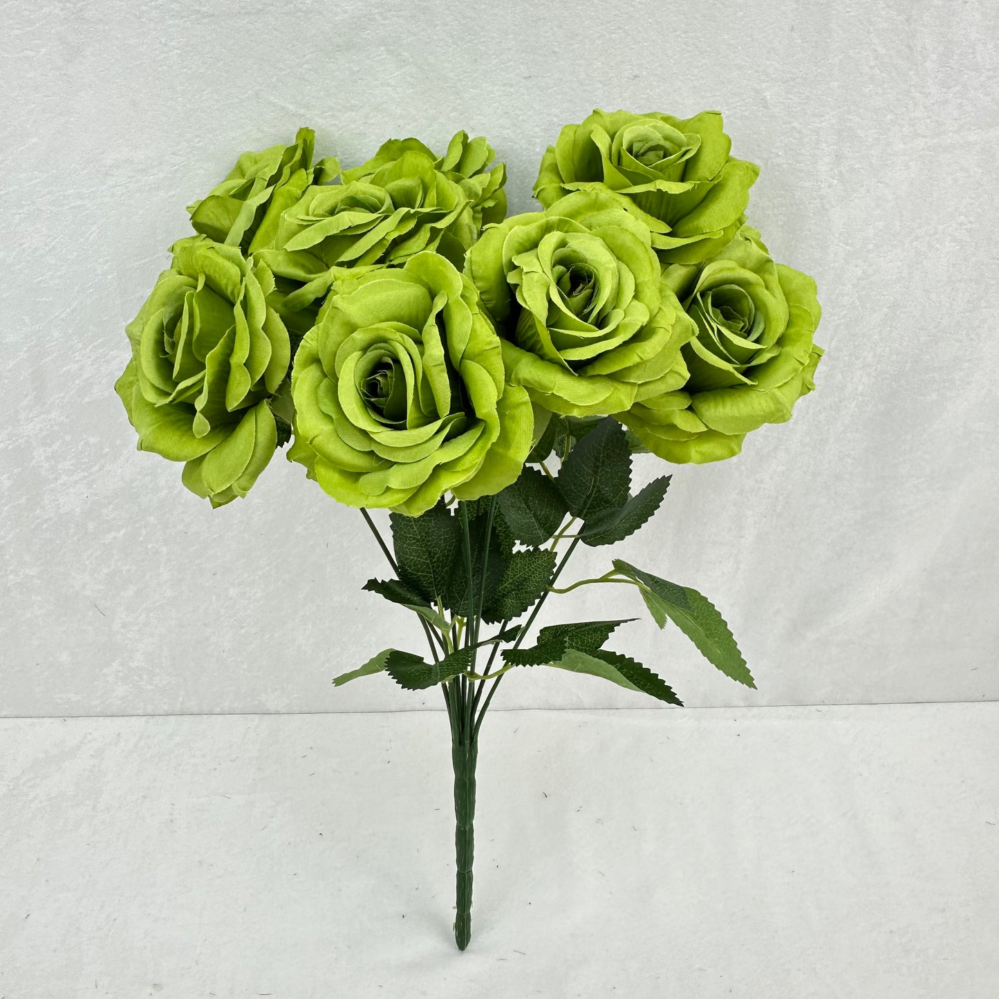 Green Silk Diamond Rose Bush - 9 Heads