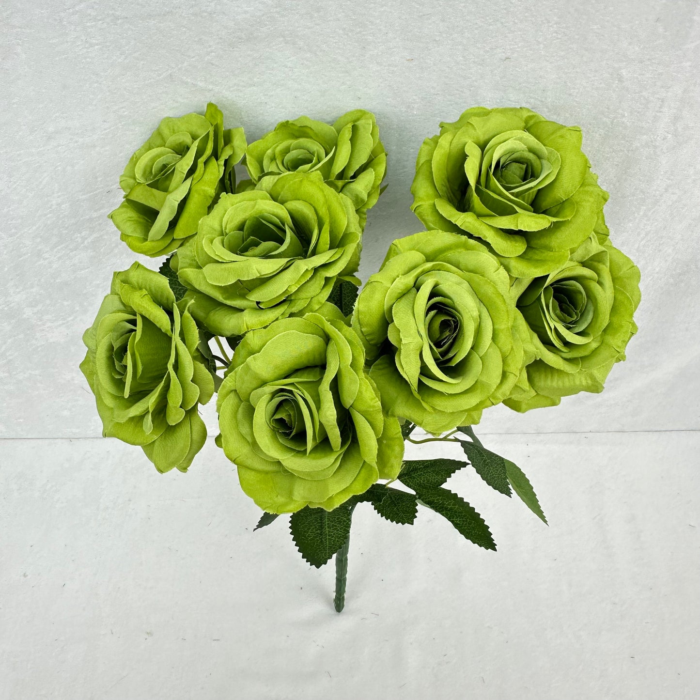 Green Silk Diamond Rose Bush - 9 Heads