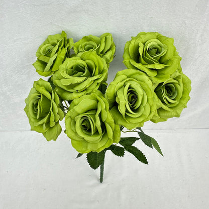 Green Silk Diamond Rose Bush - 9 Heads