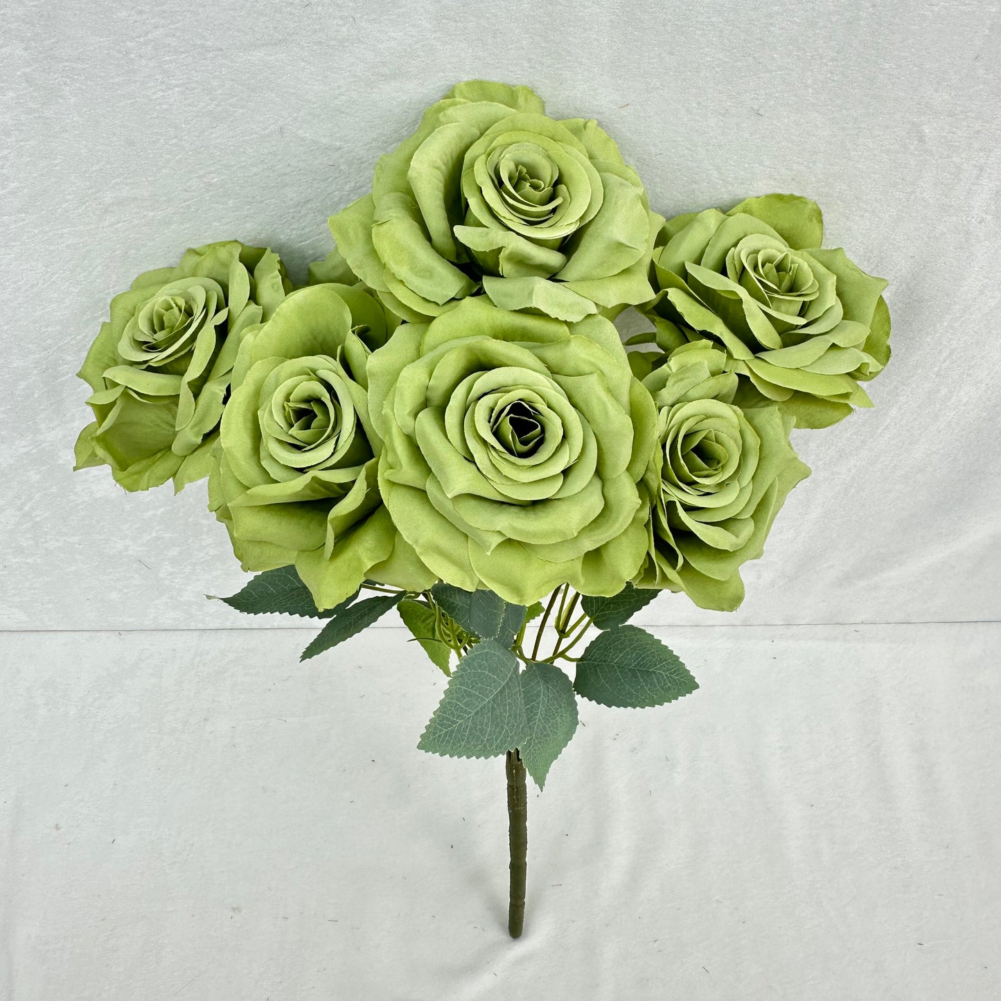 Green Silk Wedding Rose Bush - 7 Heads
